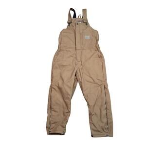 CE Schmidt Workwear Overalls Size Medium Youth 10-12 Tan Lined Insulated